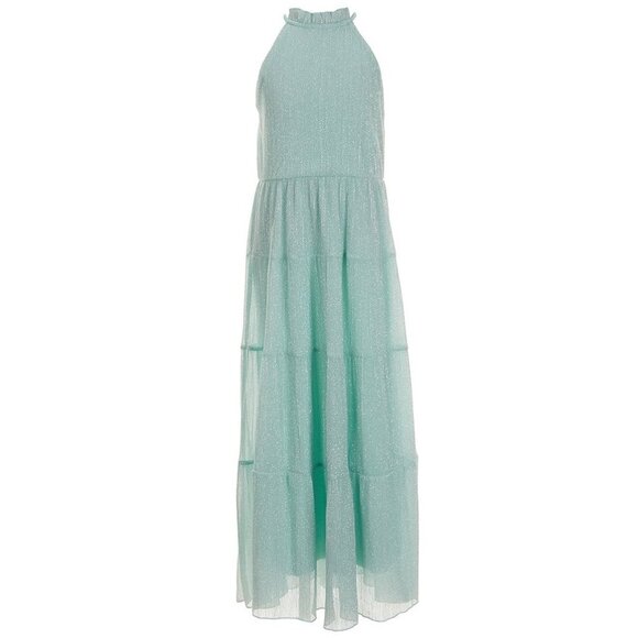 Xtraordinary Other - Xtraordinary Girls Size 16 Mint Green Glitter High-Neck A-Line Long Maxi Dress
